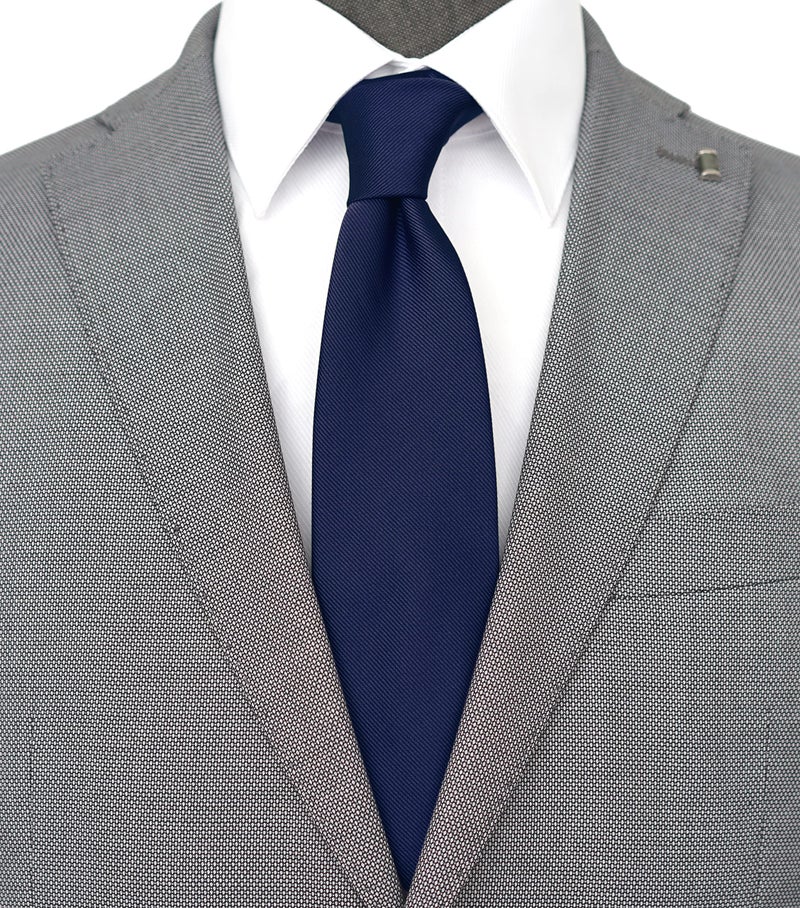 ZENXUS Extra Long Solid Tie for Men Big and Tall, Deep Navy XL Tie 63 inch - Image 2