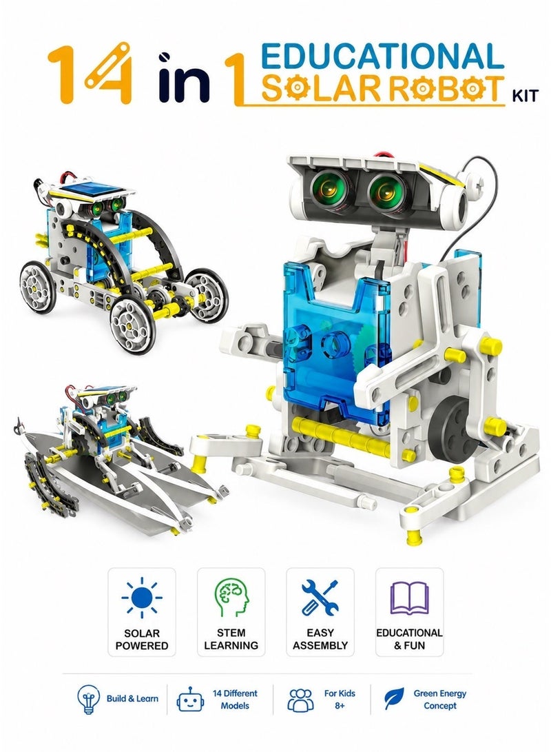 Pro'skit Pro’sKit GE-615 14-in-1 Educational Solar Robot Kit – DIY STEM Solar-Powered Building Set for Kids (203 PCS, Battery-Free) Headlight LED Gift - Image 4