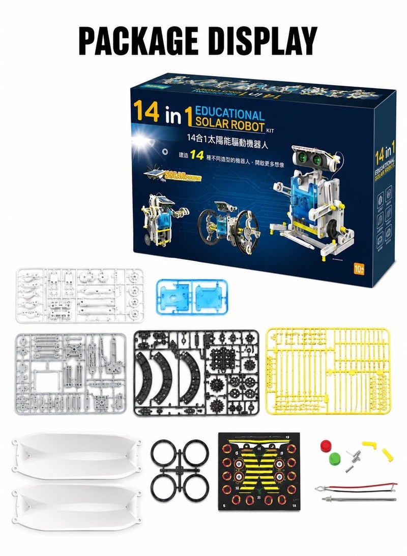 Pro'skit Pro’sKit GE-615 14-in-1 Educational Solar Robot Kit – DIY STEM Solar-Powered Building Set for Kids (203 PCS, Battery-Free) Headlight LED Gift - Image 5