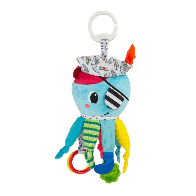 Lamaze Clip On Car Seat and Stroller Toy Captain Calamari Crinkle Car Seat Toys and Stroller Toys Sensory Toys for Babies Travel Toys for Car Infant Toys Ages 0 Months and Up - Image 1