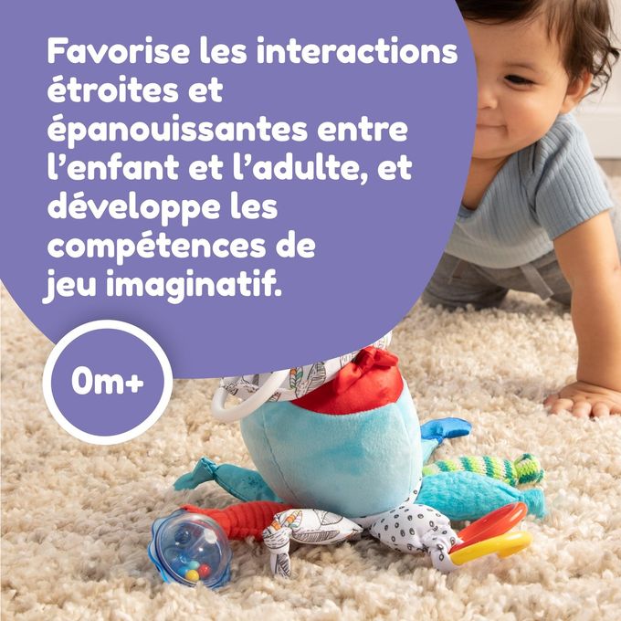 Lamaze Clip On Car Seat and Stroller Toy Captain Calamari Crinkle Car Seat Toys and Stroller Toys Sensory Toys for Babies Travel Toys for Car Infant Toys Ages 0 Months and Up - Image 5