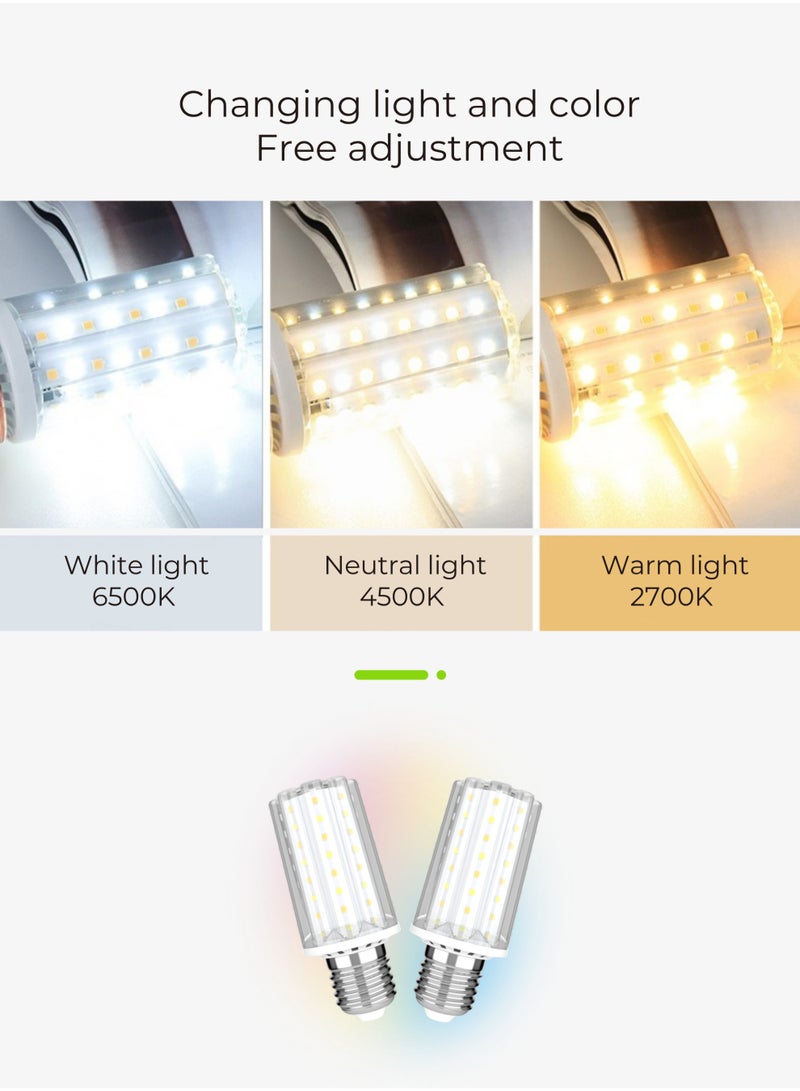 Vmax 2 Pieces 8W Smart LED Corn Bulb E27 – 900LM High Brightness, WiFi App & Remote Control, Dimmable CCT (2700K-6500K), 360° Beam Angle, Smart IC Constant Current Retrofit Lamp - Image 5