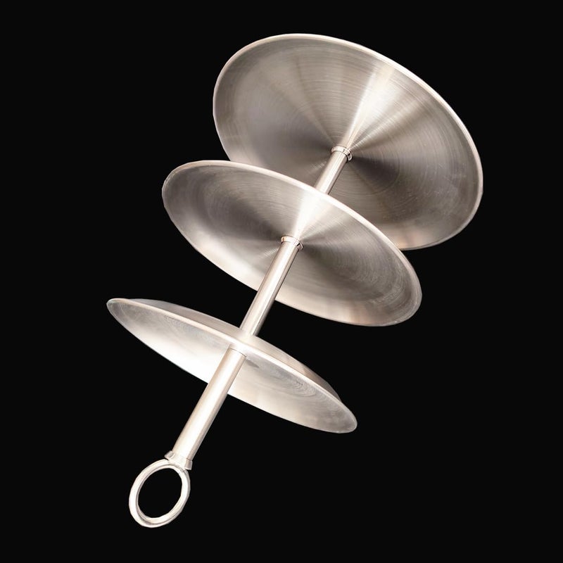 Jilukibo Metal 3 Tier Round Serving Tray, Cupcake Dessert Appetizer Stand, Stainless Steel Cake Cupcake Tower Stand Holder for Home Garden Display Wedding Bridal Shower Birthday Party Supplies (Silver) - Image 3