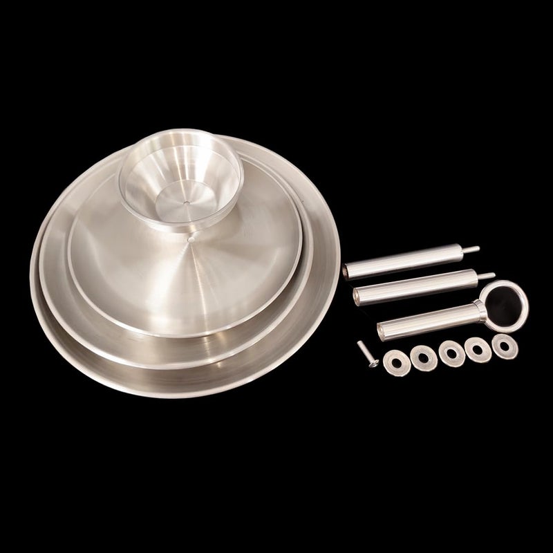 Jilukibo Metal 3 Tier Round Serving Tray, Cupcake Dessert Appetizer Stand, Stainless Steel Cake Cupcake Tower Stand Holder for Home Garden Display Wedding Bridal Shower Birthday Party Supplies (Silver) - Image 5