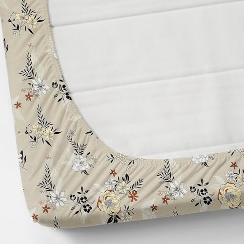 NEW LEAF Premium Cotton Elastic Fitted Bedsheets with 2 Pillow Covers Double Bed All Around Elastic Supersoft Breathable Wrinklfree Size - 76 x 72 +6 inches Off White 200 tc - 220 tc - Image 2