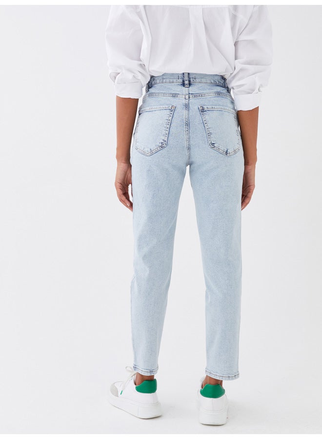 LC WAIKIKI High Waisted Mom Fit Regular Women's Denim Trousers - Image 5