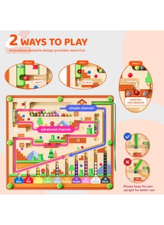 Zhiwuzhu Magnetic Color And Number Maze, Montessori Toys For 3+ Year Old, Wooden Puzzle Activity Board, Fine Motor Skills Toys For Toddlers And Kids Boys Girls Preschoolers 3 4 5 Years Old  - Image 3