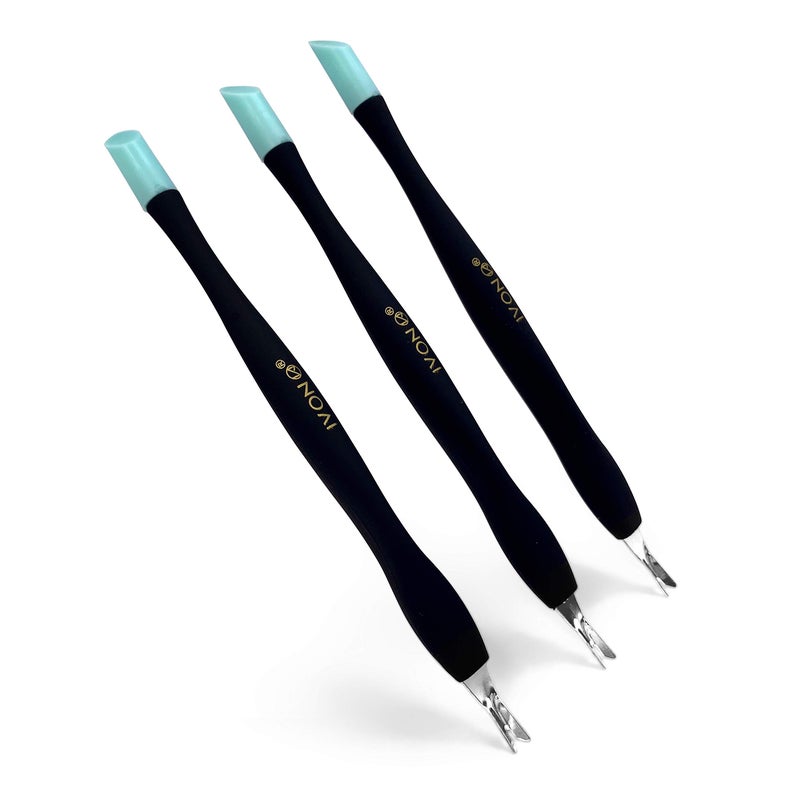IVON 3 Pack Cuticle Trimmer Pusher Remover, Rubber Tip Gentle on Nail Bed - Image 1