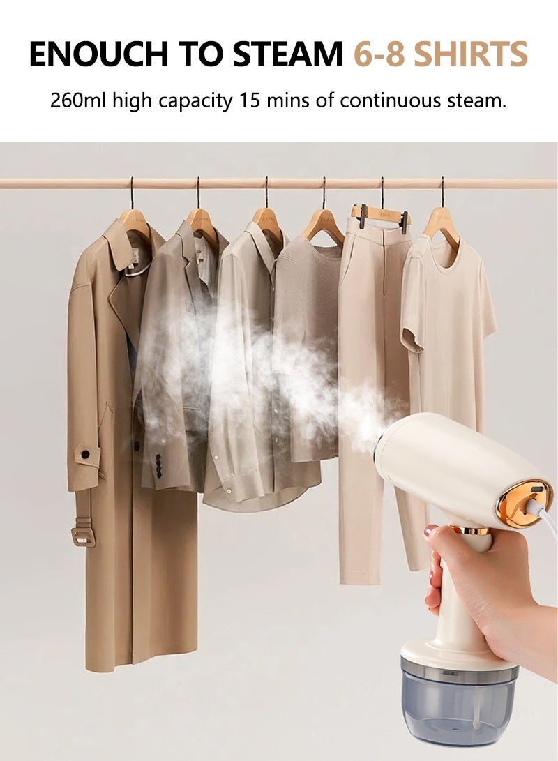 CAYGA Handheld Garment Steamer 1000W Handheld irons, 2-In-1 Flat Ironing And Hanging Ironing, 30 Seconds Fast Heating, 260 Ml Removable Water Tank, With Lint Brush， For Crease Removal - Image 1