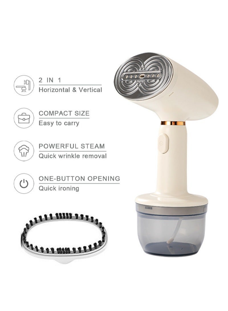 CAYGA Handheld Garment Steamer 1000W Handheld irons, 2-In-1 Flat Ironing And Hanging Ironing, 30 Seconds Fast Heating, 260 Ml Removable Water Tank, With Lint Brush， For Crease Removal - Image 2