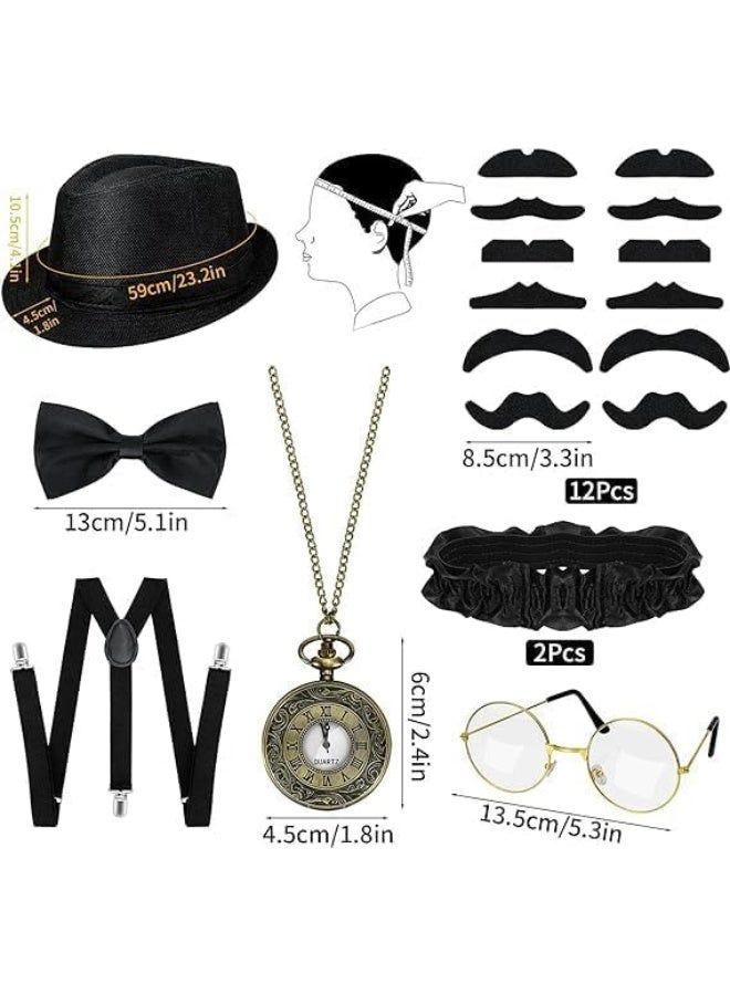 Gatsby Accessories for Men - Roaring 20s Retro Costume, 1920s Gangster Accessories - Image 2