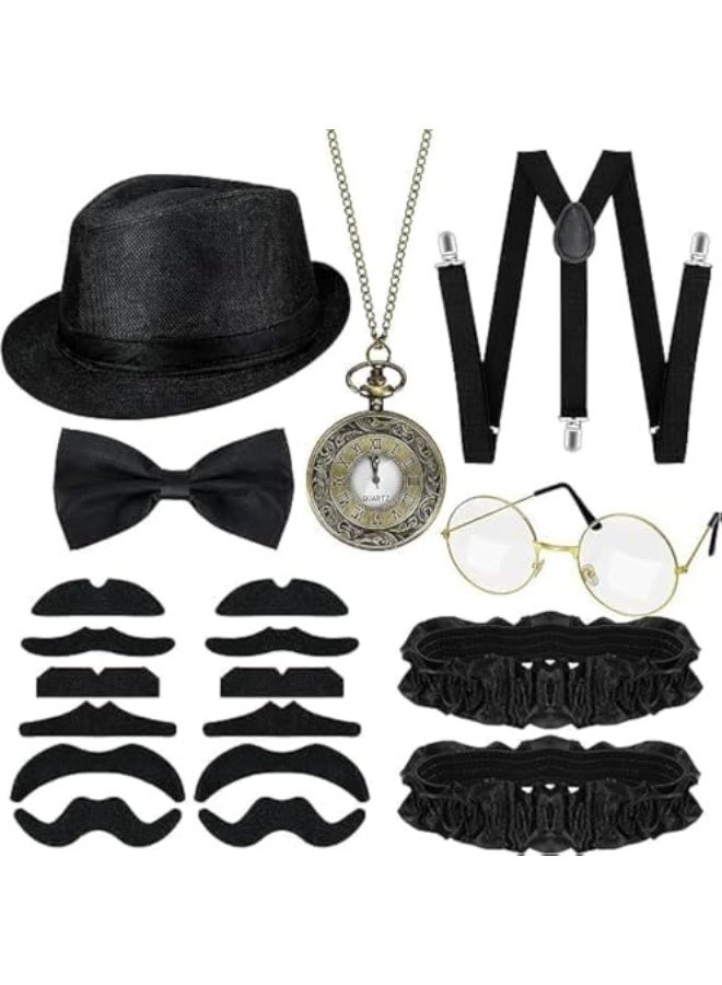 Gatsby Accessories for Men - Roaring 20s Retro Costume, 1920s Gangster Accessories - Image 1