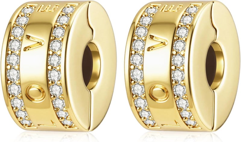 DALARAN Stopper Beads for Bracelets 925 Sterling Silver Clip Spacer Charm Bracelet Stoppers - Image 1