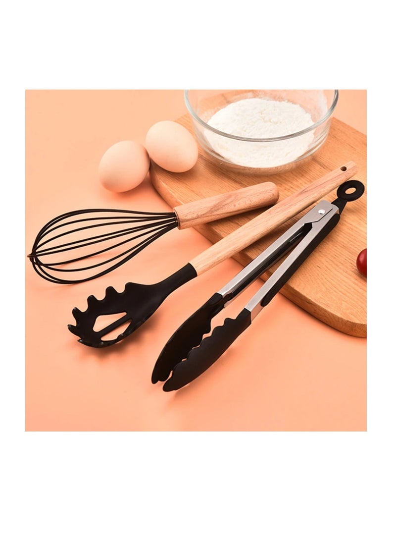 12 PCS Silicone Cooking Utensils Set Resistant Non-Stick Silicone Kitchen Utensil Set With Wooden Handles BPA FREE Gadgets For Cookware Bake Kitchen Accessories - pzsku/Z4690EAF994E6D25C87D2Z/45/_/1704979027/79c5761f-88de-491e-b455-d0aa2035e53d