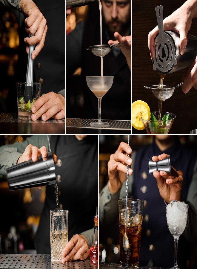 Perjoy Cocktail Shaker Set, 16 Piece Bartender Kit, Cocktail Shaker, Stainless Steel Bar Set Accessories, Coktail Set, Boston Shaker, Drink Mixer Shaker, Bartending Bar Tools with Muddler Spoon Jigger - Image 2