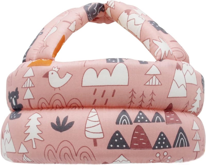 Luem - above the best Baby Helmet No Bump Safety Head Cushion Bumper Bonnet Adjustable Protective Cap Child Safety Helmet (Pink with Multiprint) - Image 2