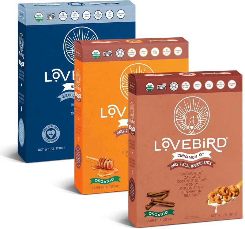 Lovebird Organic Grain-Free Cereal Variety Pack - Image 1