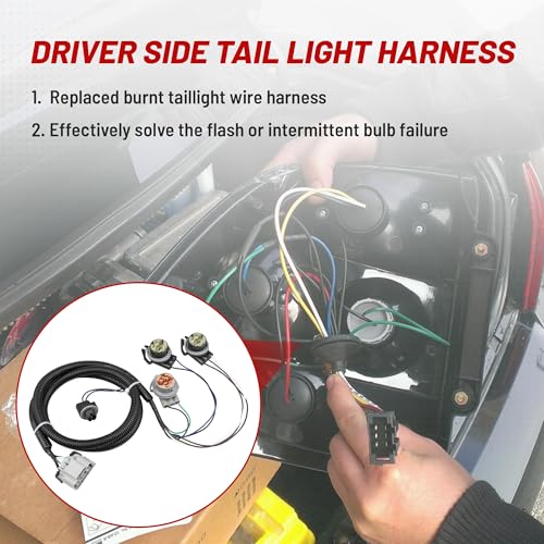 RED WOLF Driver Side Tail Light Harness for 2003-2007 GM Chevy Silverado 1500/HD 2500/HD 3500/HD Replace OE #16531401 Rear Left Taillight Pigtail Wire Connector Assembly - Image 2