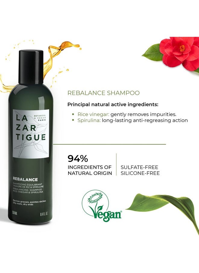 Lazartigue Rebalance Shampoo Enriched With Rice Vinegar & Spirulina Purifies Scalp Hydrates Lengths & Dry Ends Hair Fiber Is Rebalanced Soft & Shiny Vegan Mint 8.4 Oz  - Image 5