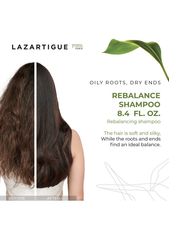Lazartigue Rebalance Shampoo Enriched With Rice Vinegar & Spirulina Purifies Scalp Hydrates Lengths & Dry Ends Hair Fiber Is Rebalanced Soft & Shiny Vegan Mint 8.4 Oz  - Image 3