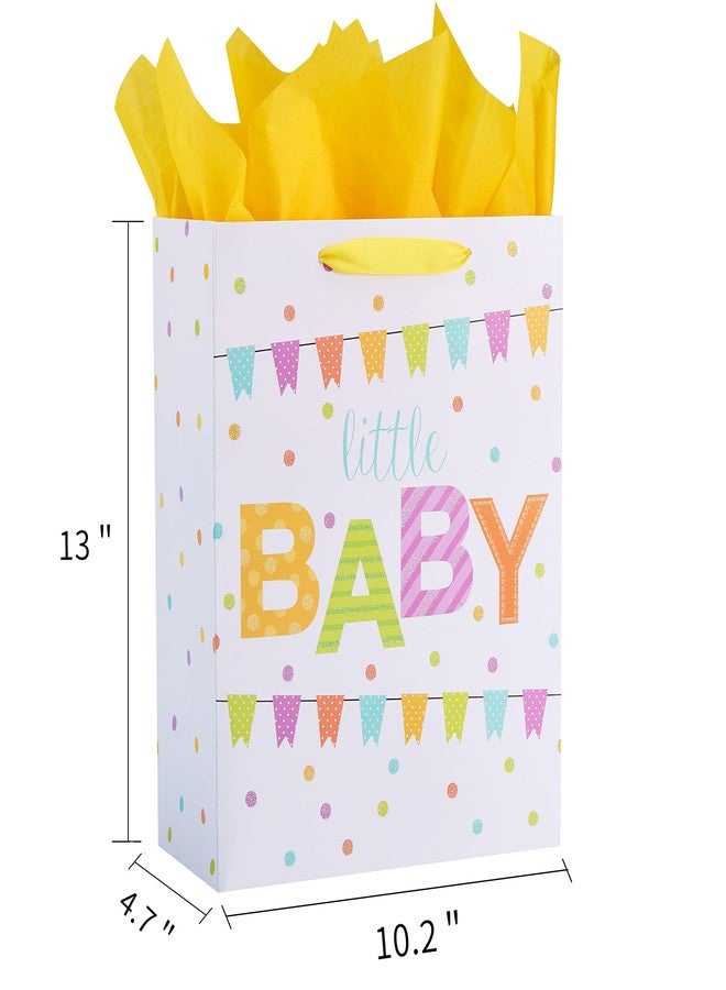 SUNCOLOR 13" Large Gift Bag for Baby Shower With Tissue Paper(little BABY) - Image 4