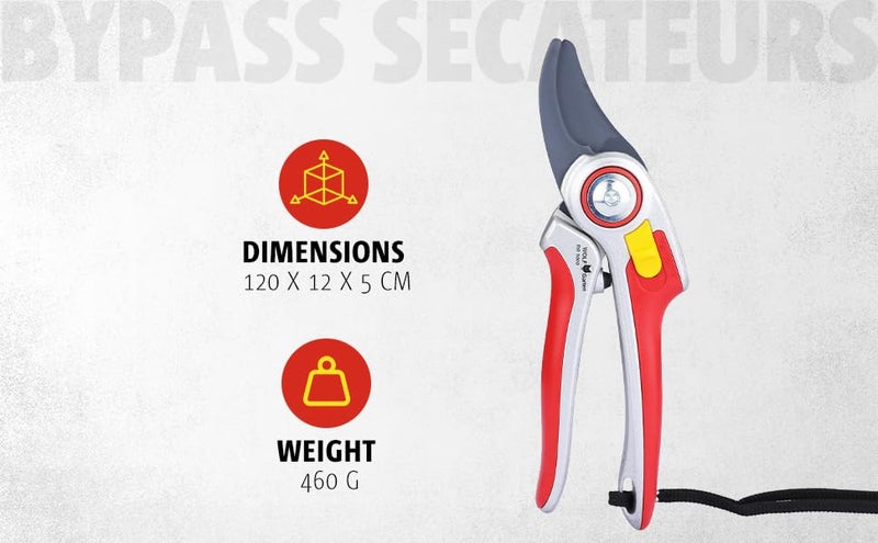 Wolf Garten 73Afa006650 Alu Professional Bypass Secateurs with 30° Cutting Angle Joints,Cutting Performance Upto 25 Mm,Ideal for Plant Tissue Cutting(7X 10 X 22 Cm) - Image 2