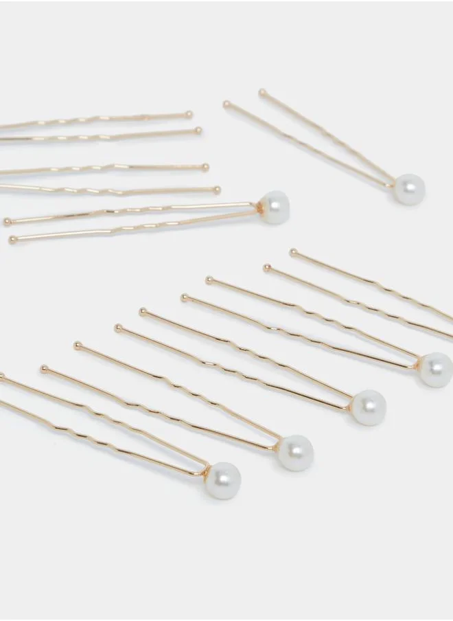Styli Set of 10 - Pearl U Shaped Hair Pin
