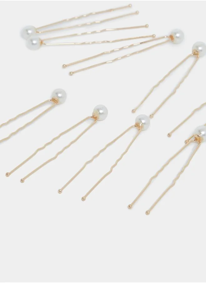 Styli Set of 10 - Pearl U Shaped Hair Pin