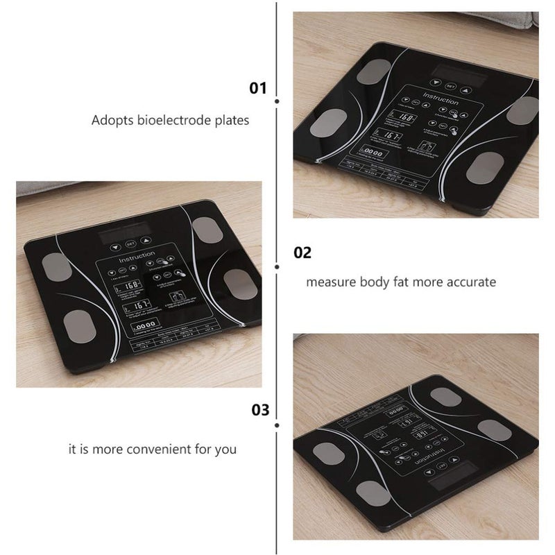 Weighing Scale Bathroom Body Fat Scale, Smart Electronic ?Scales, Bath Scale LED Digital Household Weighing Scales, 180Kg, Black - Image 3