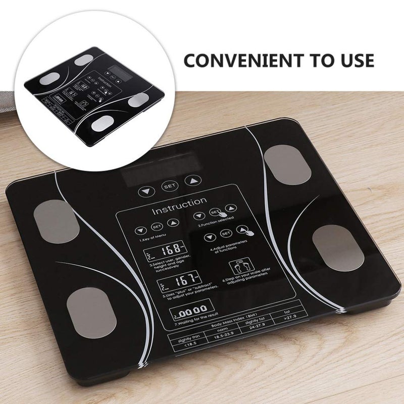 Weighing Scale Bathroom Body Fat Scale, Smart Electronic ?Scales, Bath Scale LED Digital Household Weighing Scales, 180Kg, Black - Image 2