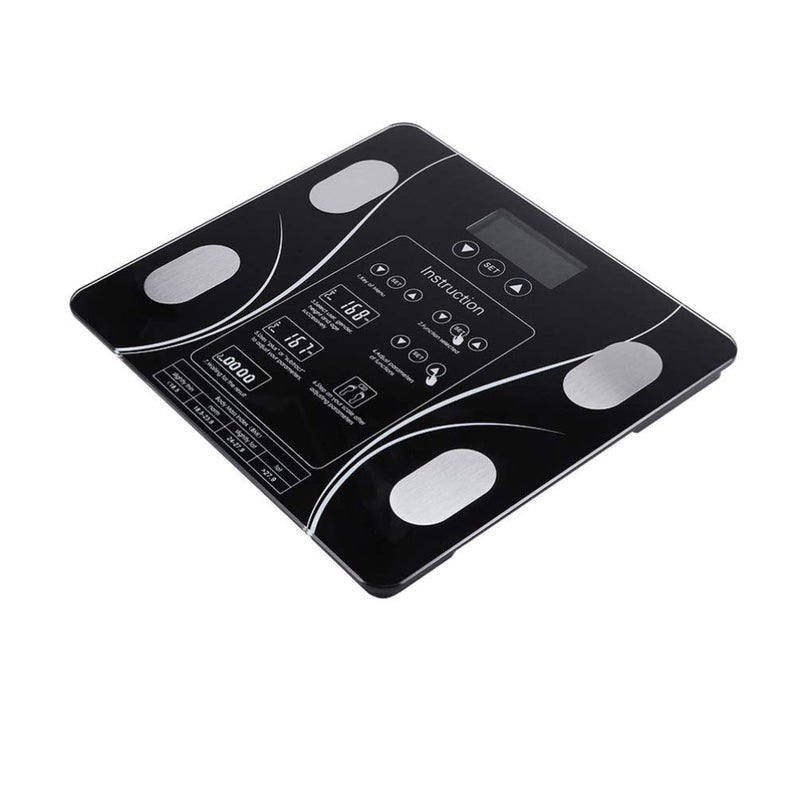 Weighing Scale Bathroom Body Fat Scale, Smart Electronic ?Scales, Bath Scale LED Digital Household Weighing Scales, 180Kg, Black - Image 1