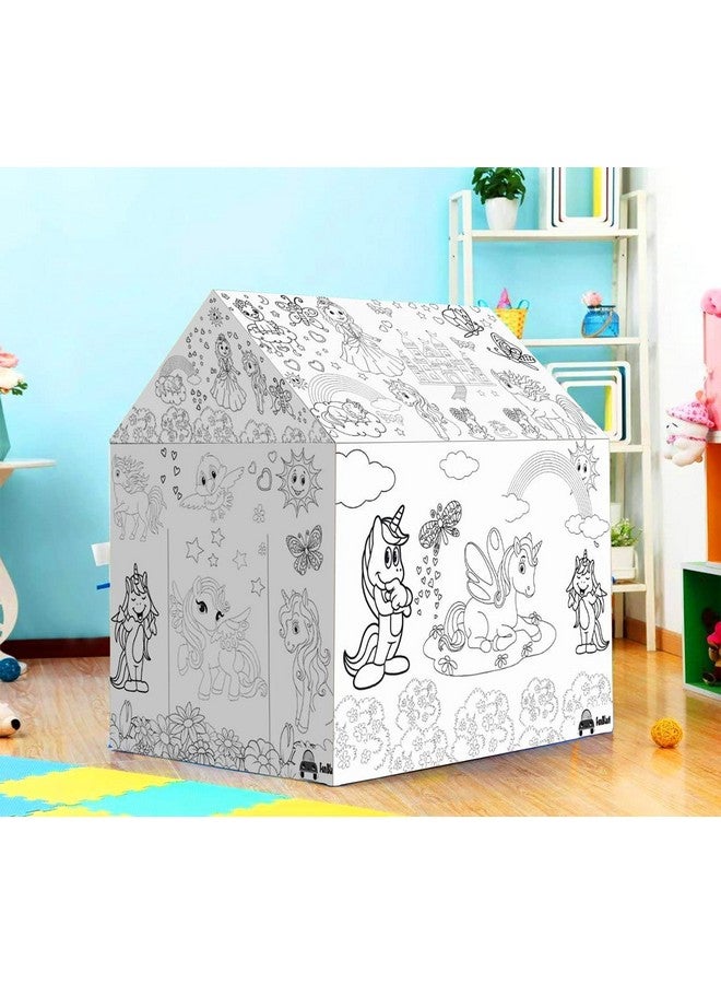 FunBlast Dinosaur Tent House for Kids - Dinosaur Theme Tent for Children, Girls and Boys (Multicolor) (Unicorn - DIY Coloring Tent) - Image 2