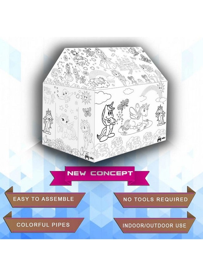 FunBlast Dinosaur Tent House for Kids - Dinosaur Theme Tent for Children, Girls and Boys (Multicolor) (Unicorn - DIY Coloring Tent) - Image 4