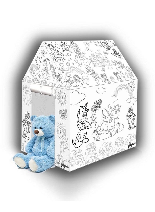 FunBlast Dinosaur Tent House for Kids - Dinosaur Theme Tent for Children, Girls and Boys (Multicolor) (Unicorn - DIY Coloring Tent) - Image 1