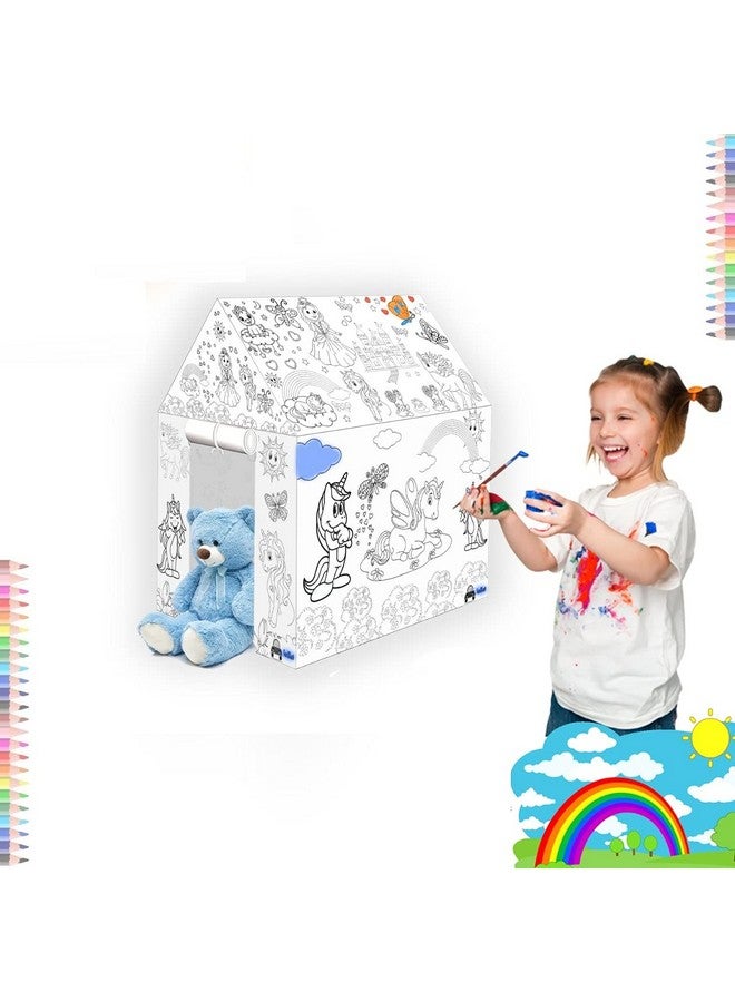 FunBlast Dinosaur Tent House for Kids - Dinosaur Theme Tent for Children, Girls and Boys (Multicolor) (Unicorn - DIY Coloring Tent) - Image 3