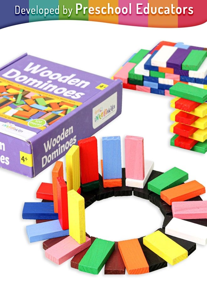 FIRSTCRY INTELLISKILLS Intelliskills Premium 120 Pcs Wooden Domino Block Set for kids,Dominos Game for Boys&Girls,Educational&Learning Activity Play Toy for 3+ Years Kids,Skill Development & Colour Recognition,Birthday Gift - Image 2