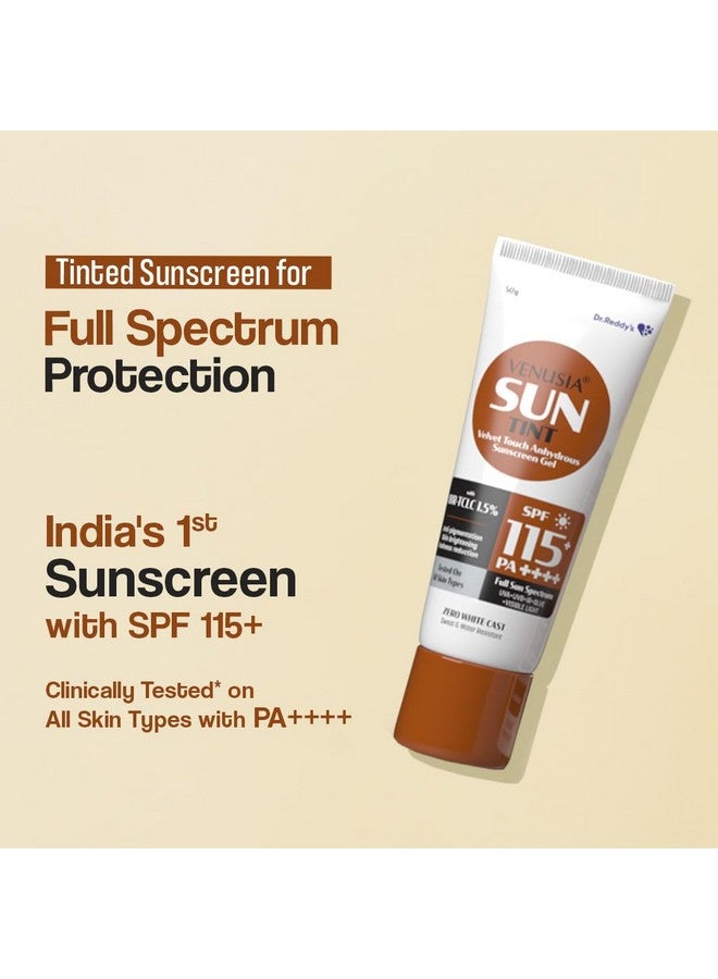 VENUSIA Tinted Sunscreen Spf115I Full Spectrum Protection I Uva Uvb Blue Light Protect I With Antioxidant I Sweat & Water Resistant I No White Cast I Clinically Tested For All Skin Types I 50 G - Image 2