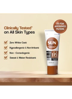 VENUSIA Tinted Sunscreen Spf115I Full Spectrum Protection I Uva Uvb Blue Light Protect I With Antioxidant I Sweat & Water Resistant I No White Cast I Clinically Tested For All Skin Types I 50 G  - Image 4