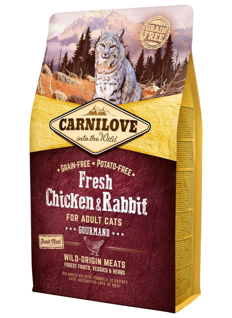 CARNILOVE Chicken & Rabbit Gourmand for Adult Cats 2KG 