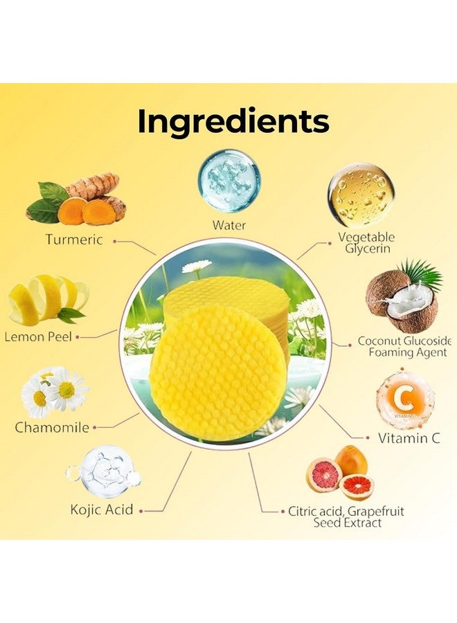 LEXUN Kogic Acid and Turmeric Cleansing Peds, Turmeric Kojic Aeid Lemon Chamomile Peds, Kojic Acid Turmeric Cleansing Pads for Face -60PCS (PACK OF 1) - Image 2