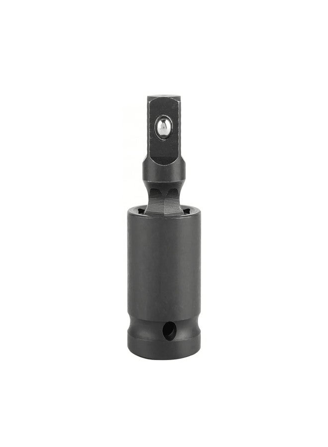 FOCMKEAS 1/4" Universal Joint Swivel Socket Adapter, Black Impact Socket Extension, CR-V Steel - Image 2