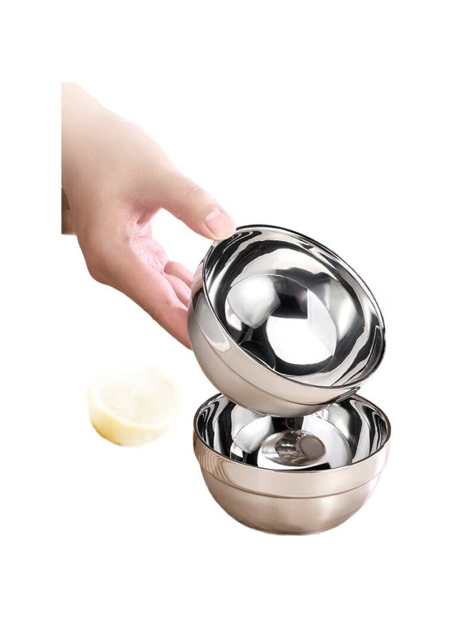JD.com Jd Jingzao 304 Stainless Steel Bowls, Soup Bowls, Double-Layer Insulated Tableware Noodle Bowls 12Cm, Set Of 6 - Image 3