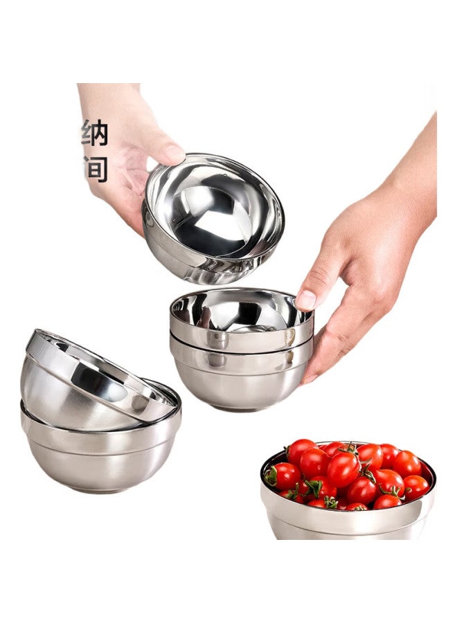 JD.com Jd Jingzao 304 Stainless Steel Bowls, Soup Bowls, Double-Layer Insulated Tableware Noodle Bowls 12Cm, Set Of 6 - Image 2