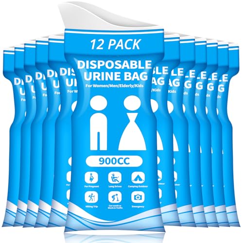 HOKINETY Disposable Urine Bag for Travel - 900ML Portable Pee Bags for Women Men 12 PCS Emergency Vomit Bags Unisex Urinal Toilet Bag for Car Camping, Road Trip,Traffic Jams, Pregnant, Patient, Kids - Image 1