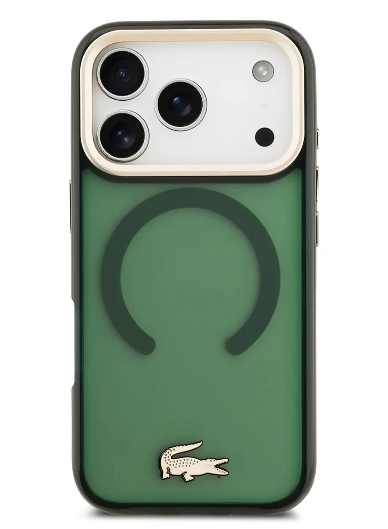LACOSTE iPhone 17 Pro MagSafe Case / Transparent TPU+PC Case With Frosted Finish / iP 17 Pro Back Cover - Green/Gold