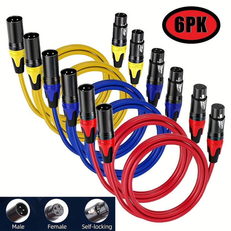 Black 10Ft 3 Pin Balanced XLR Mic Cable Compatible with Speakers Mixer Stage Lighting - Image 5