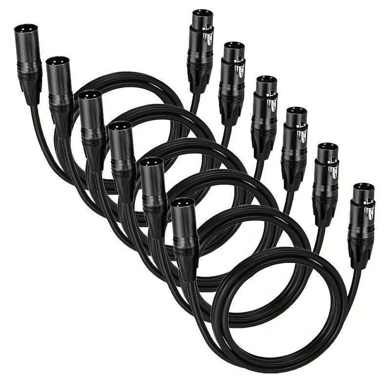 Black 10Ft 3 Pin Balanced XLR Mic Cable Compatible with Speakers Mixer Stage Lighting - Image 4