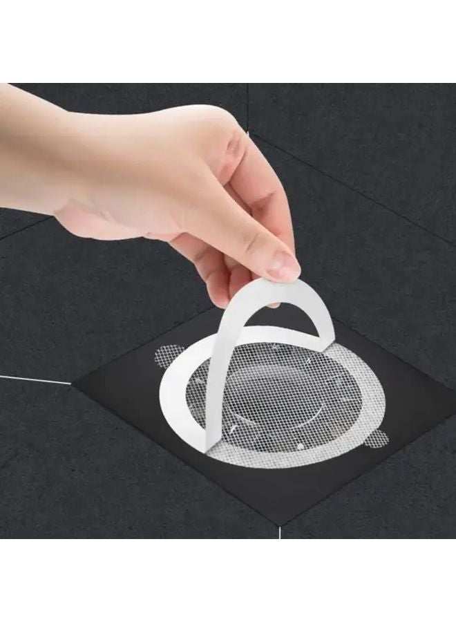 10pcs White Self Adhesive Bathroom Floor Drain Stickers Anti Blocking Insect Proof Microfiber Filter Screen - Image 2