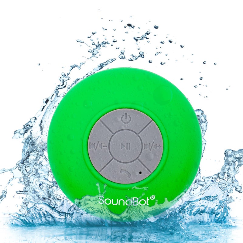 SoundBot سماعة شاور مقاومة للماء من SoundbotÂ® HD مقاومة للماء بلوتوث مع خاصية الاتصال الحر محمولة مع أصوات واضحة وعالية 6+ ساعات من وقت التشغيل، كوب شفط لاسلكي صغير متين للاستخدام في الهواء الطلق والسفر والمنزل SB510 (أخضر) - Image 2