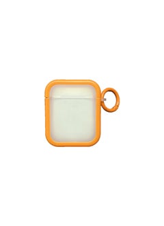 Suitable For AirPods 4 Earphone Set Solid Color Soft Case Square 2 In 1 For Apple1/2/3 Generation Pro2 Bluetooth Simple-Color:2-in-1 Soft Shell-fluorescent Orange-Model:Airpods 4 (protective Case)
